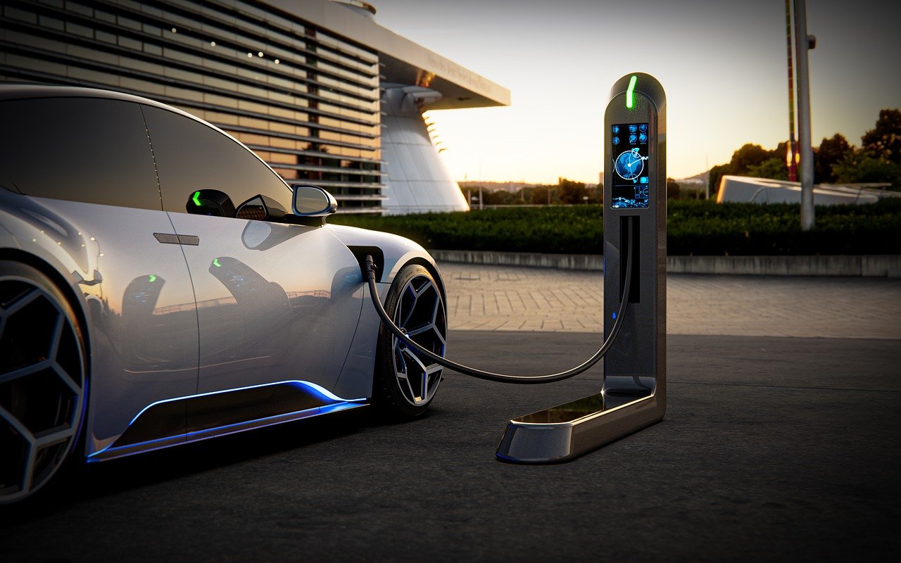 car, electric car, charging station